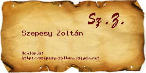 Szepesy Zoltán névjegykártya